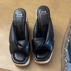 Marc Fisher Black Knotted Mules